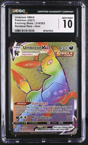 CGC 10 Umbreon VMAX 214/203 Evolving Skies Rainbow Secret Rare Holo Pokemon Card