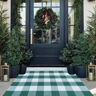  Green and White Buffalo Plaid Outdoor Rug Spring Door Mat Layering Rug 