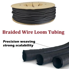Black Expandable Cable Sleeving Split Wire Loom Tube for Electronics & Auto Use