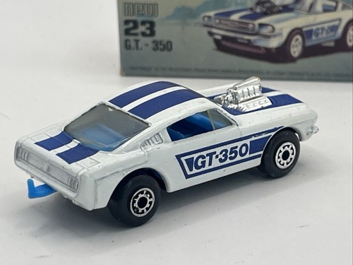 Lesney Matchbox Superfast GT 350 No.23 1970 White Made In Hong Kong In Box - Picture 6 of 16