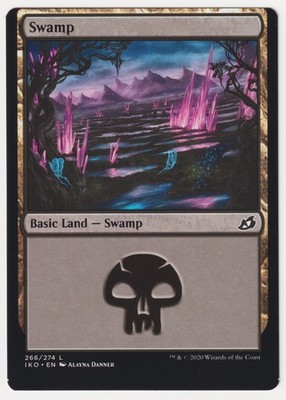 Miscut Swamp #266 NM Ikoria: Lair of Behemoths MTG Magic Factory Error Misprint!