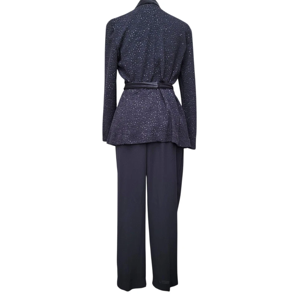 Conjunto Blazer Traje Pantalón Brillante Borde Terciopelo Jessica Howard Gris Verde Vacaciones 10 De Colección Foto 2 de 4