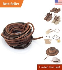5-Yard Authentic Dark Brown Leather Cord Strip - Essential for DIY Projects