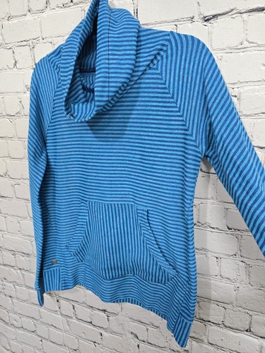 Outdoor Research Trail Mix Cowl Pullover Womens M Blue Fleece Grid Hoodie Hiking - Picture 4 of 11
