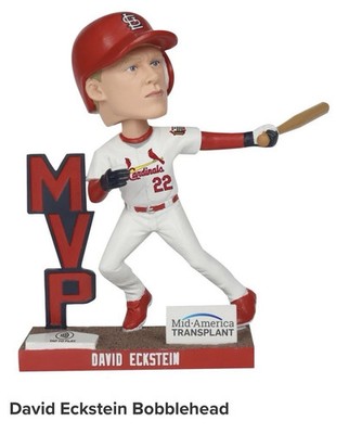 David Eckstein MVP bobblehead St. Louis Cardinals 7/11/26 SGA new
