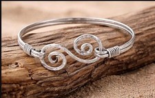 Set Of 3 Bangle Solid 925 Sterling Silver Hammered Round Popular Bangle,