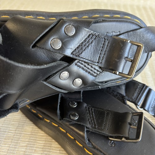 Sandalias Dr Martens Zane Brando Hombres 8 Mujeres 9 Cuero Negro Gladiador Correa Cruzada - Imagen 18 de 21