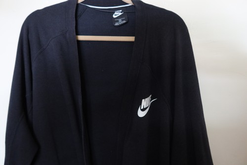 Nike Fleece 3x Cardigan Womens Black Preowned Soft & Warm Loose Fitting - Picture 6 of 7