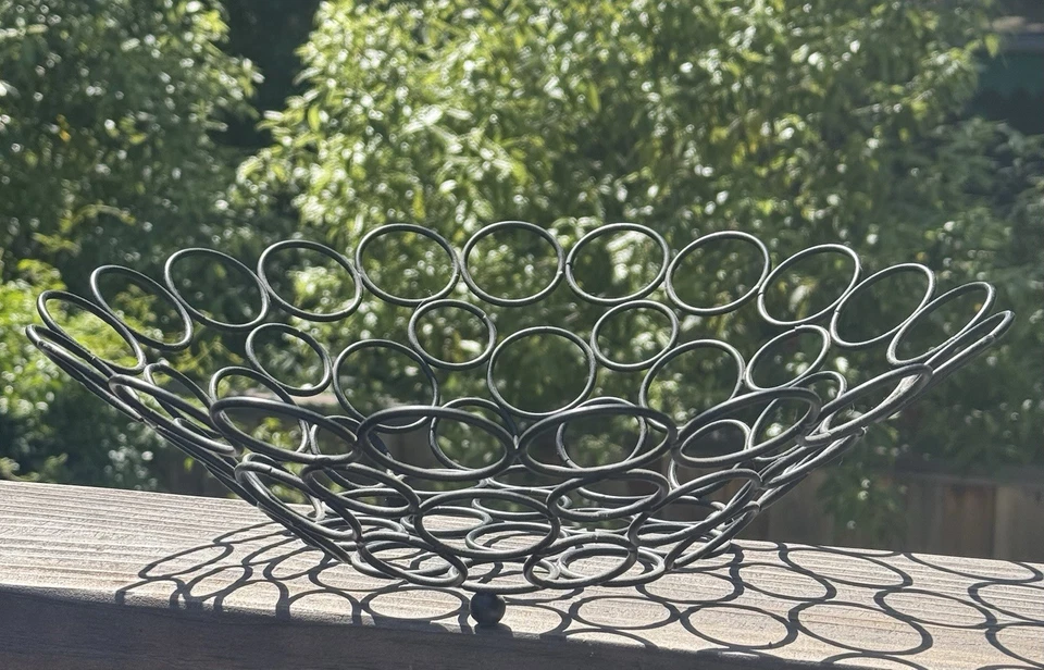 金属丝水果碗家居装饰 D 14 英寸 — 第 3/4 张图片