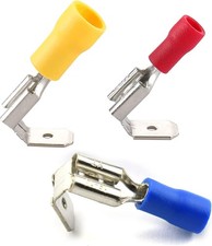 100PCS Semi Insulated Piggyback Spade Connectors 1/4 22 10 AWG Female/Male