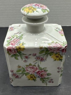 Vintage Italian Porcelain Perfume Bottle Made In Milano Italy Floral Design