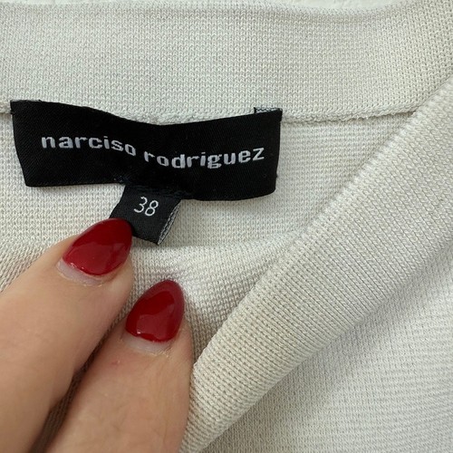 NARCISO RODRIGUEZ Colorblock Pencil Skirt Black White Knit Minimalist Size 38 S - Picture 3 of 6