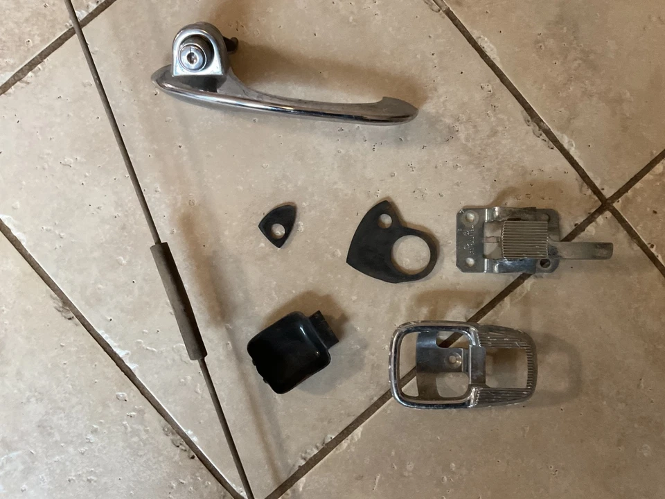 OEM Vintage 1967 VW Karmann Ghia  Door Latch assemblies with door handles - Image 2 of 4