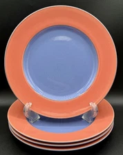 4 Lindt Stymeist Colorways 9” Salad Luncheon Plates Orange Blue