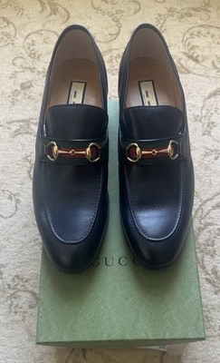 GUCCI Black  QUENTIN  Ribbon Bit Loafers Size 15UK/16US