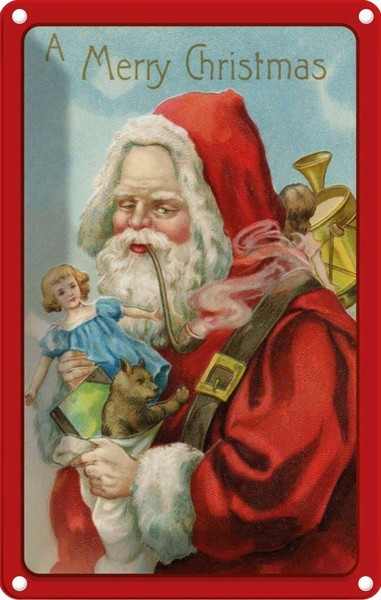 Blechschild 30X20 Cm Weihnachtsmanne Santa Fest Deko Geschenk Metall Schild-image