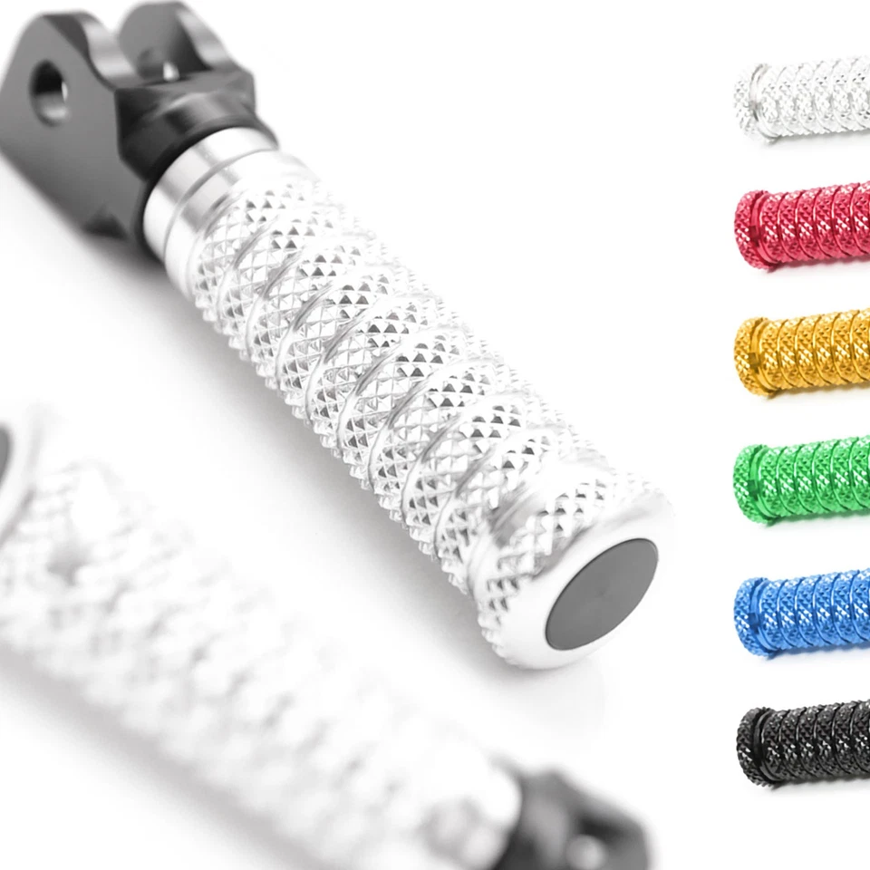 Reposapiés delanteros plateados M-Grip para Triumph TT 600 00-03 02 01 Foto 2 de 4