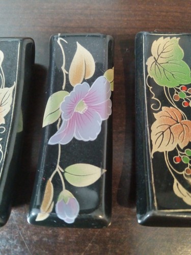 De Colección Juego De 4 Soporte De Reposapillos Japoneses Hashioki JAPÓN Floral Uva Cerámica - Imagen 3 de 6