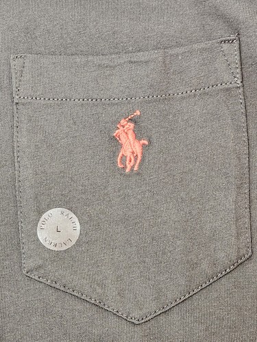 NEW Polo Ralph Lauren Pocket Shirt Men's L Dark Gray Long Sleeve Red Pony NWT - Picture 7 of 7