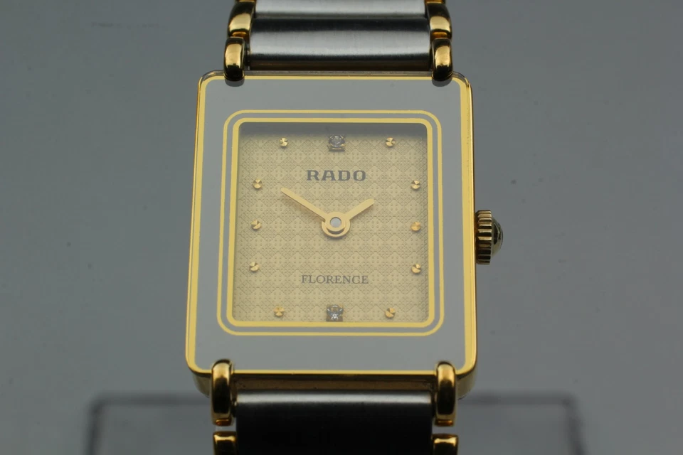 【 Near MINT 】 Rado Florence 204.3631.2 Gold 2 Stones Tank Womens Qz Watch JAPAN - Image 3 of 4