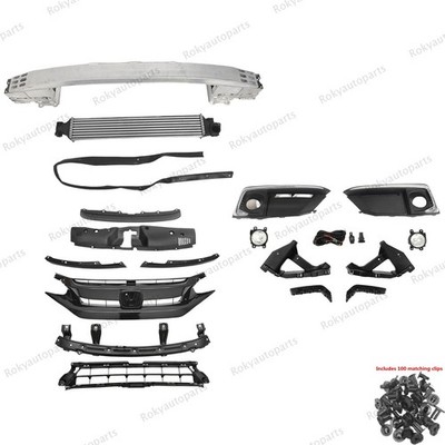For Civic 2019-2021 Front Grilles/Fog Light/Bumper Reinforcement Bar/Bracket Kit