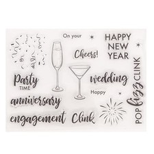 Anniversary Wedding Celebrate Clear Stamps New Year Cheers Fireworks Silicone