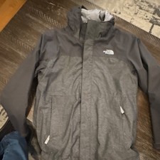 The North Face Boys 3-in-1 Hooded Insulated Jacket Gray Black M 10/12 
