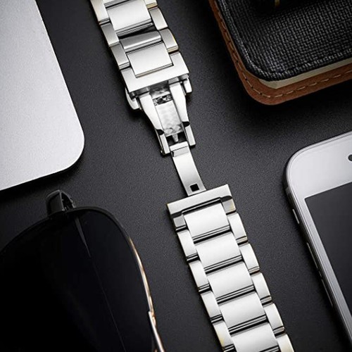 Watch Butterfly Buckle Stainless Steel Smooth Surface Folding Deployment Clasp - Picture 9 of 24