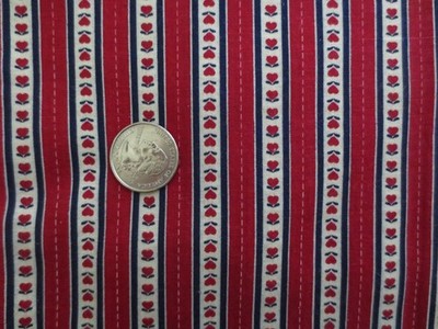 4922.  TINY HEART STRIPE Craft, Quilting COTTON FABRIC - 44'' x 1/2 yd.