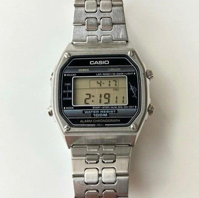 Casio W-350 Marlin Quartz Uhr Modul 152 Vintage Blau Digital 1980er