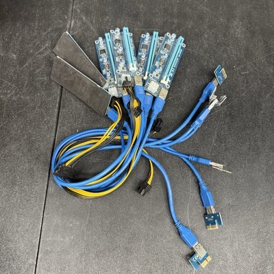 Tested Working GPU Risers Lot Of 6 + 6 Cables PCE164P-NO7