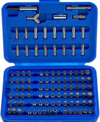 100PCS Security Bit Set Tamper Proof Torx Hex Phillips Slotted w/ Adapter