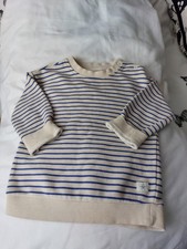 TU STRIPED BLUE LONG SLEEVED TOP AGED 6-9 Months