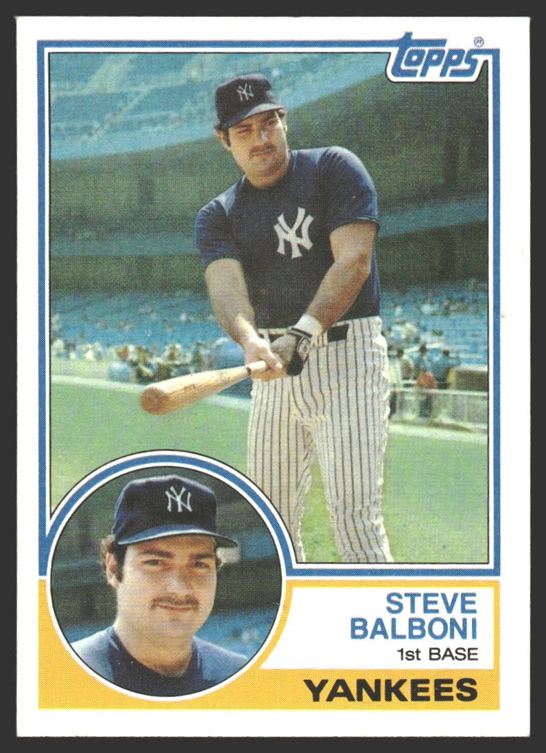 Steve Balboni #8 1983 Topps New York Yankees