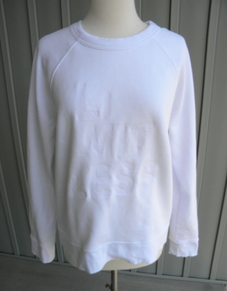 Athleta White Crewneck Sweatshirt Limitless Graphics Women s M White