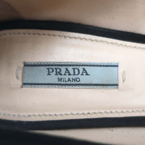 Prada Block Heel Pumps Black Suede Size 38.5 - Picture 10 of 12