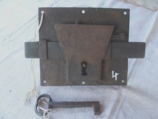 Riegelschlo&szlig; (4) altes ORIGINAL mit Schl&uuml;ssel