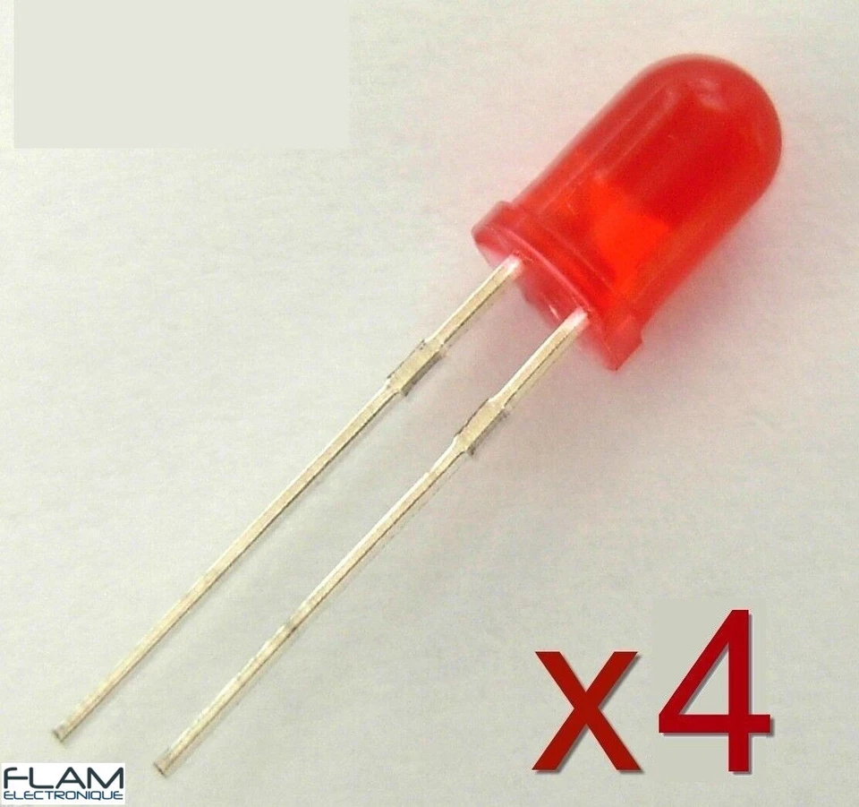 GÉNÉRIQUE 4x LED diode ROUGE 5 mm DIP / 4pcs RED LED 5mm DIP