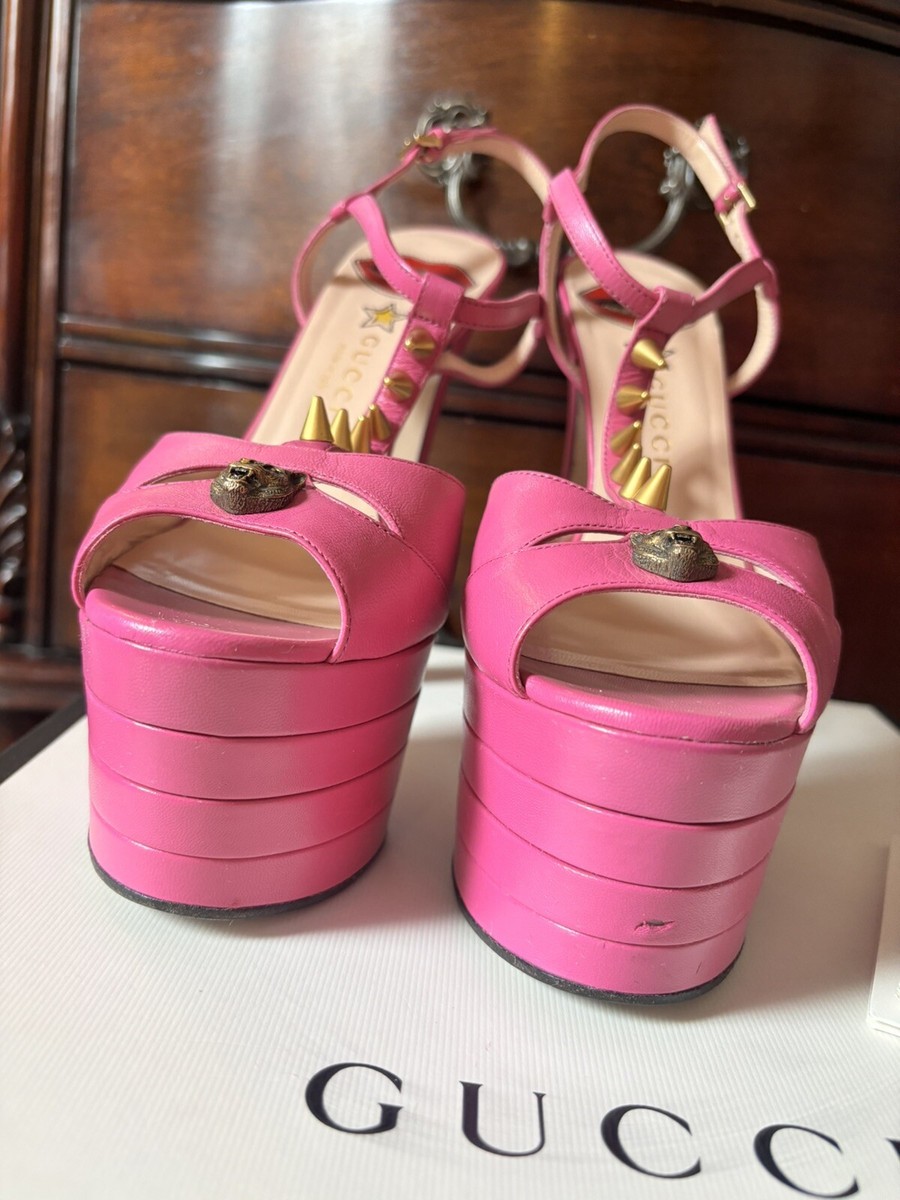 gucci angel platform PINK 38/8 Authentic 100% | eBay