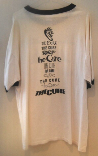 THE CURE~ORIGINAL USA 2-SIDED WHITE/BLACK T-SHIRT 1996 XL ~BAND/FONT LOGO~ L@@K