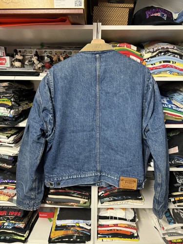 Chaqueta de mezclilla vintage Polo Ralph Lauren para hombre grande azul franela manta forrada - Imagen 8 de 12