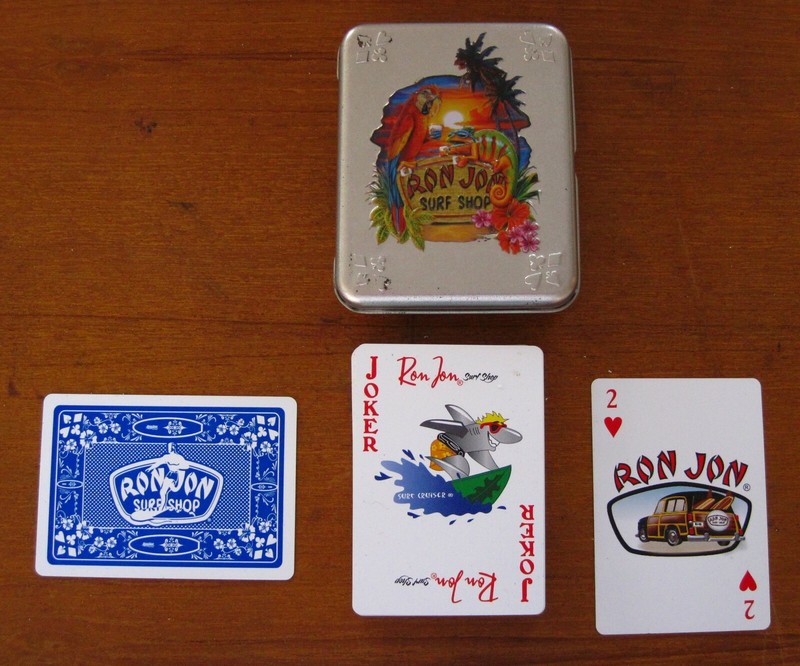RON JON PLAYING CARDS AND TIN