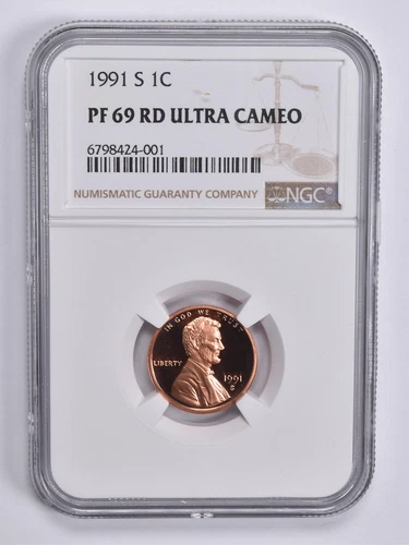 PF69 RD UCam 1991-S Lincoln Memorial Cent 1c NGC Brown Label
