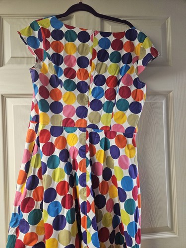 PUKAVT Damen Retro 1950 Square Neck Swing Cocktailkleid XL bunt gepunktet - Bild 2 von 5