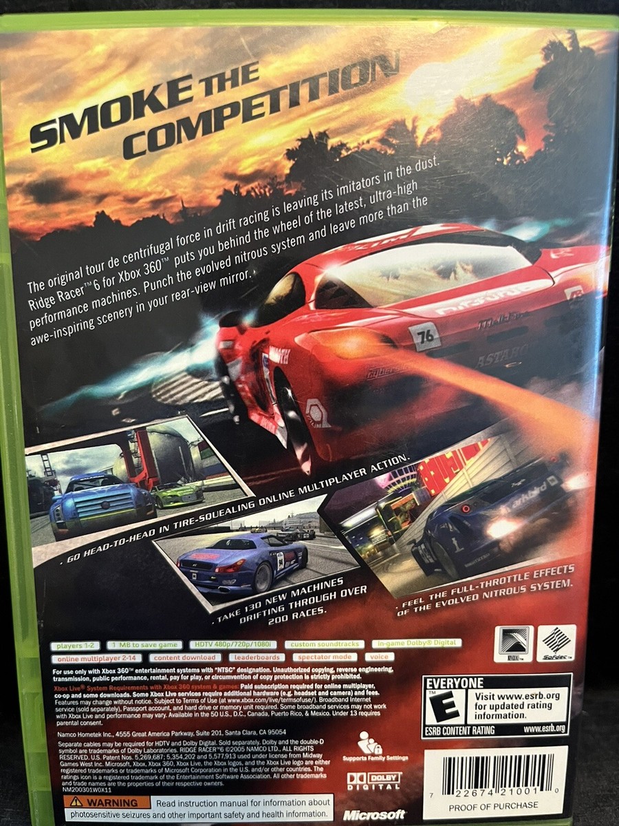 Ridge Racer 6 (Microsoft Xbox 360, 2005) Complete W/disc And
