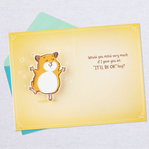 Hallmark Encouragement Get Well Cope Greeting Card ~ Pop Up Hamster Hugs - Picture 2 of 2
