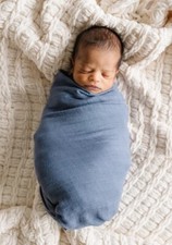 Natemia Muslin Swaddle Blanket Organic Bamboo 47 X 47 Folkstone Gray