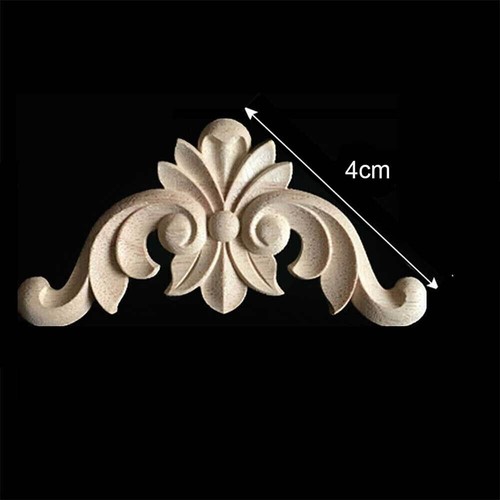 4Pcs Wood Carved Applique Frame Corner Onlay Furniture Home Decor Unpainted USA - 第 3/18 張圖片