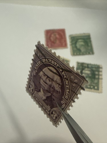 Rare 1932 US 3 Cent George Washington Stamp Purple / Violet w/Black - Picture 3 of 4