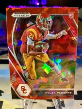 2021 Tyler Vaughns Panini Prizm Draft Picks Red Cracked Ice Rookie Card #160 USC
